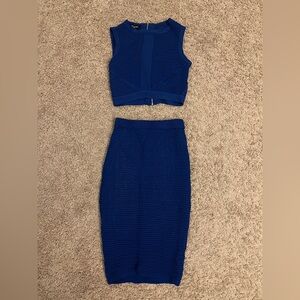 Blue Women's Skirt 2-Piece Set